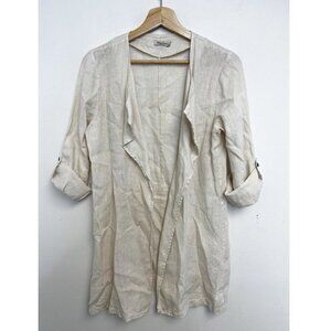 Made In Italy Alessia Pacini Linen Jacket Open Front Cardigan Sz S Lagenlook